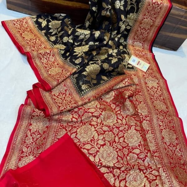 Banarasi semi georget daybal soft silk saree