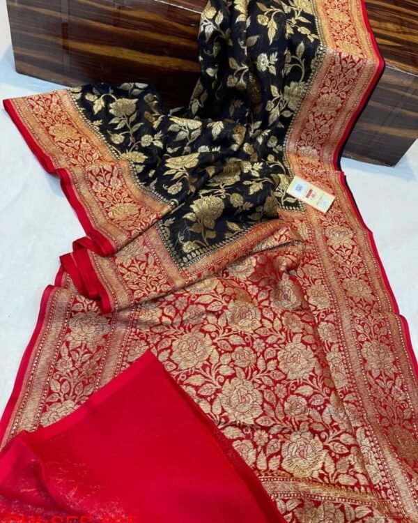Banarasi semi georget daybal soft silk saree