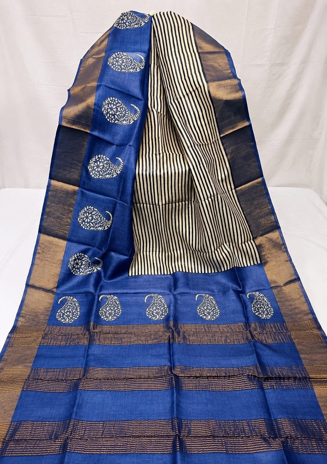 Excluxive Zari border pure handloom tussar saree 1 Excluxive Zari border pure handloom tussar saree