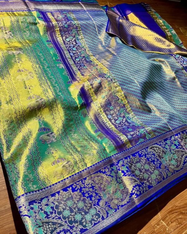 Pure kanchipattu tissue edge to edge floral