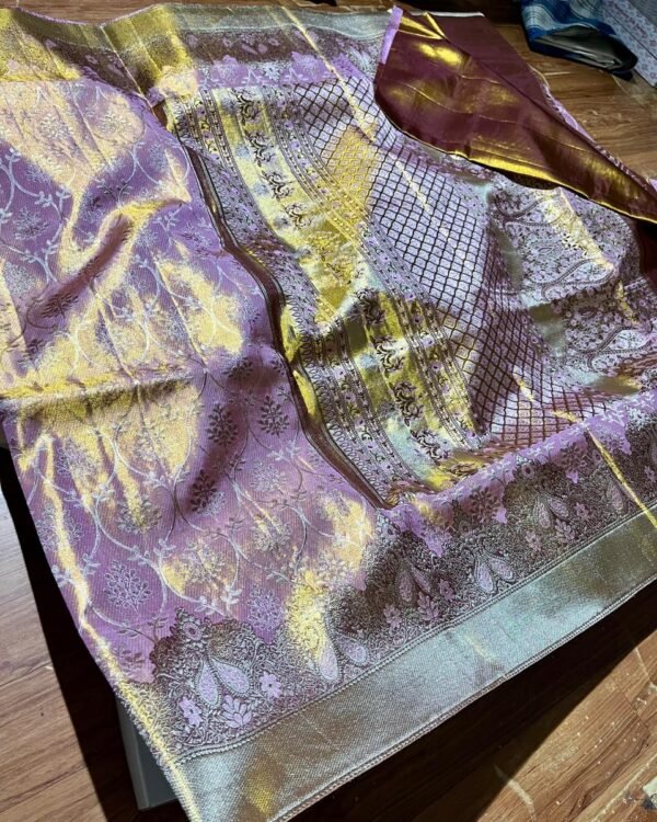 Pure kanchipattu tissue jari warp sarees