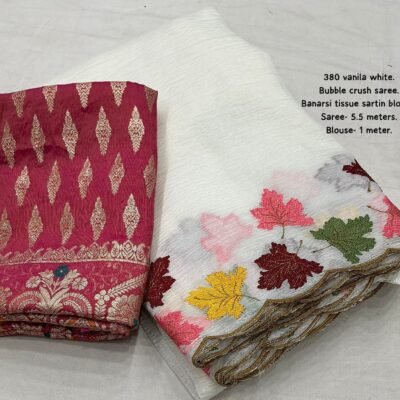 Soft crunchy crush saree with zari
