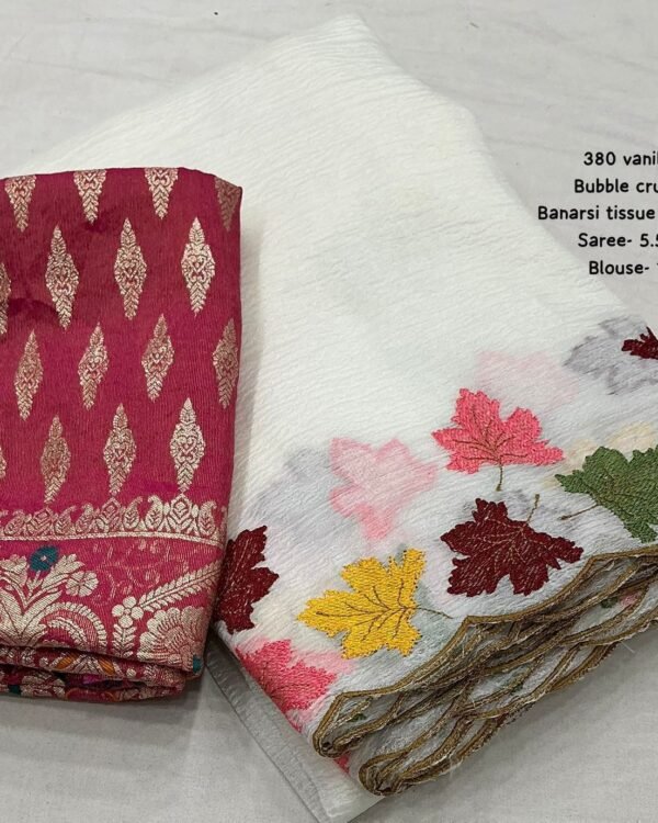Soft crunchy crush saree with zari