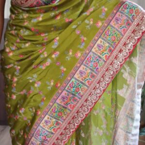 Kani pure brocade weaving on pure munga silk saree