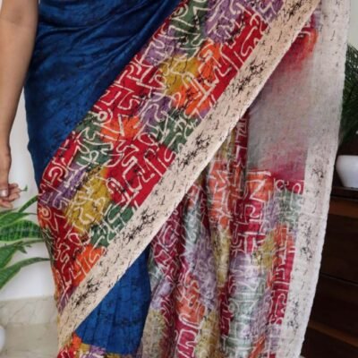 Hand Batik pure Tussar silk sarees