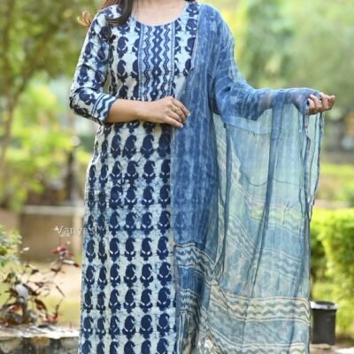 Pure hand block cotton suit and Doria duppata collection