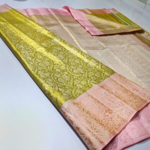 Pure kanchipattu tissue edge to edge Meenakari