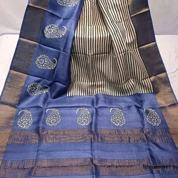 Zari border pure handloom tussar saree