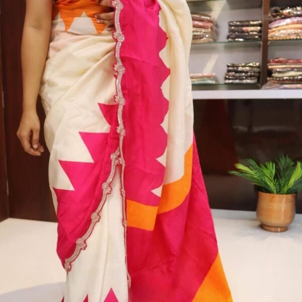 Elegant pure munga silk saree in temple style Silk Mark Certified Sarees | Eflina