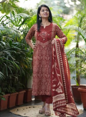 Ajrak cotton print Mirror and seap work