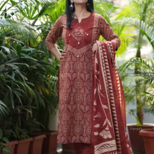 Ajrak cotton print Mirror and seap work