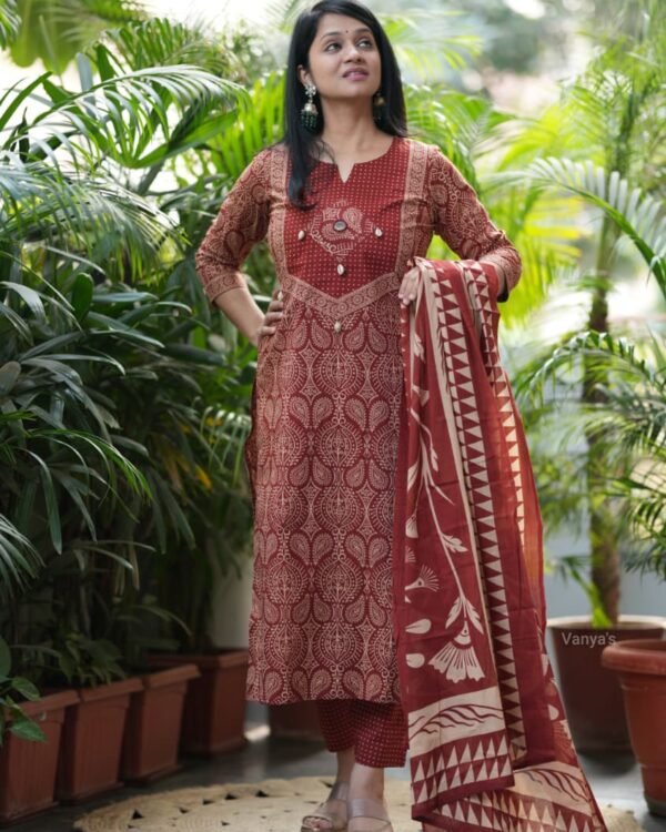 Ajrak cotton print Mirror and seap work