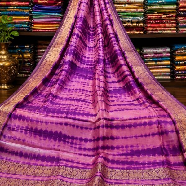 Exclusive bandni shivori design pure handloom tussar saree