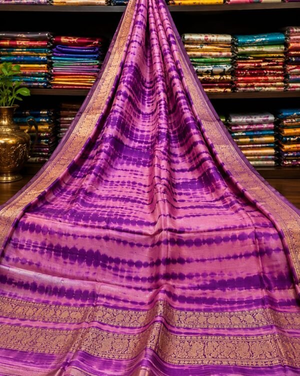 Exclusive bandni shivori design pure handloom tussar saree