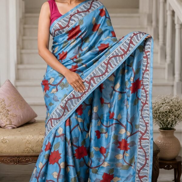 New Hand kalamkari on pure handloom tussar