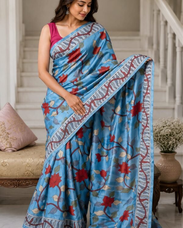 New Hand kalamkari on pure handloom tussar