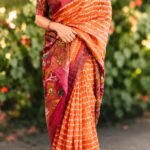 Pure tussar with kalamkari blouse and pallu