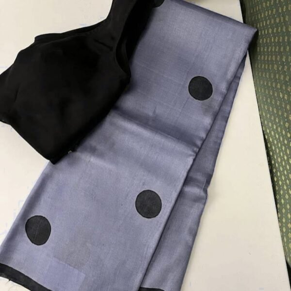 Exclusive hand Kodi printed on pure handloom tussre with unstitched blouse