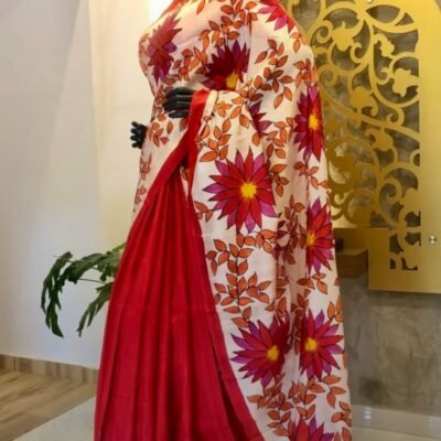 Exclusive bishnupuri Handllom pure silk hand painted saree