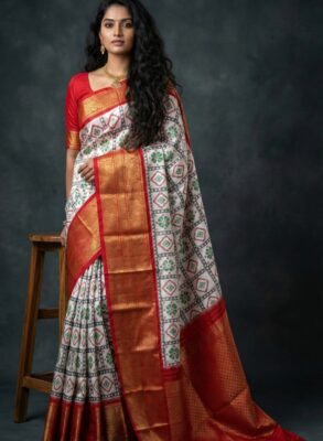  Ikkat Pure Silk Sarees