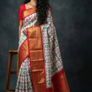  Ikkat Pure Silk Sarees