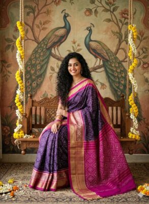 Ikkat silk sarees