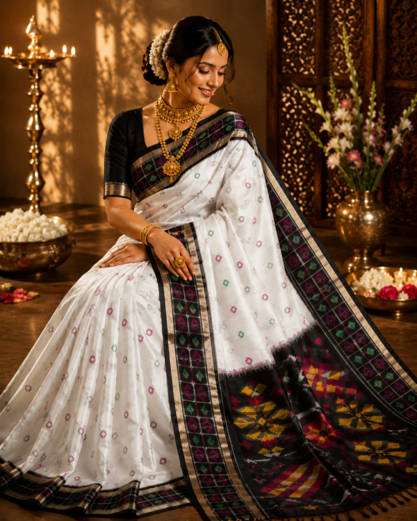 New Pure Ikkath silk Handloom saree