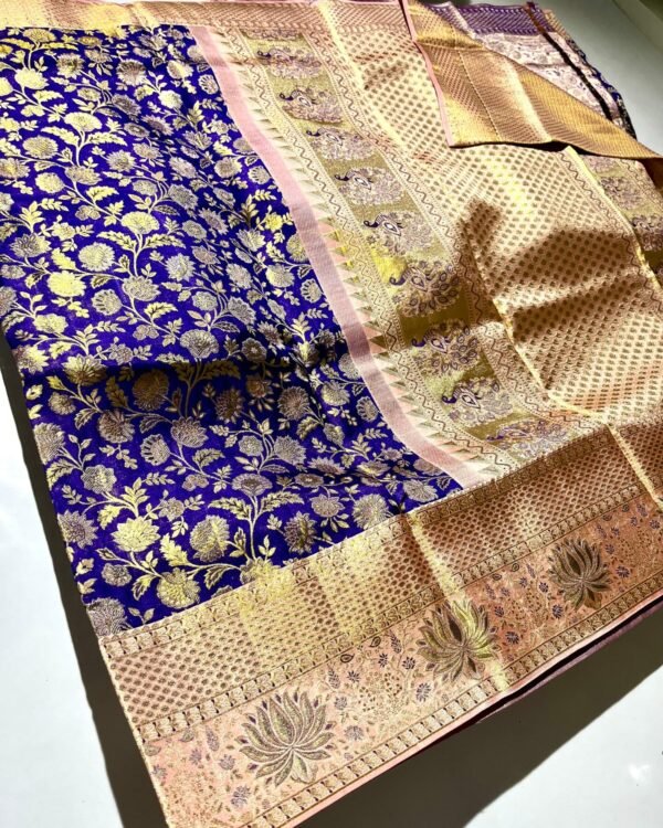 Pure Kanchipuram edge to edge meenakari brocade