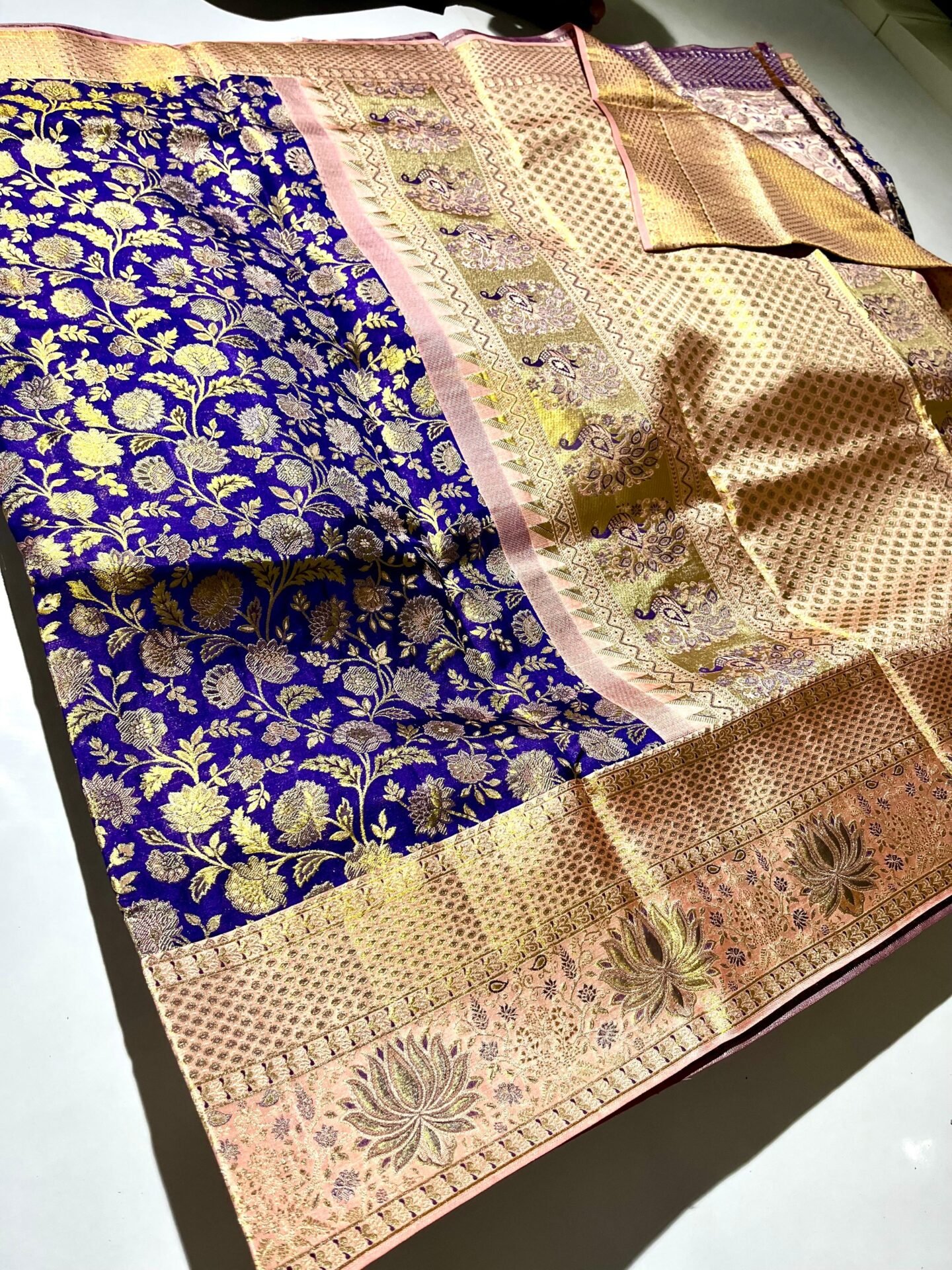 Pure Kanchipuram edge to edge meenakari brocade1
