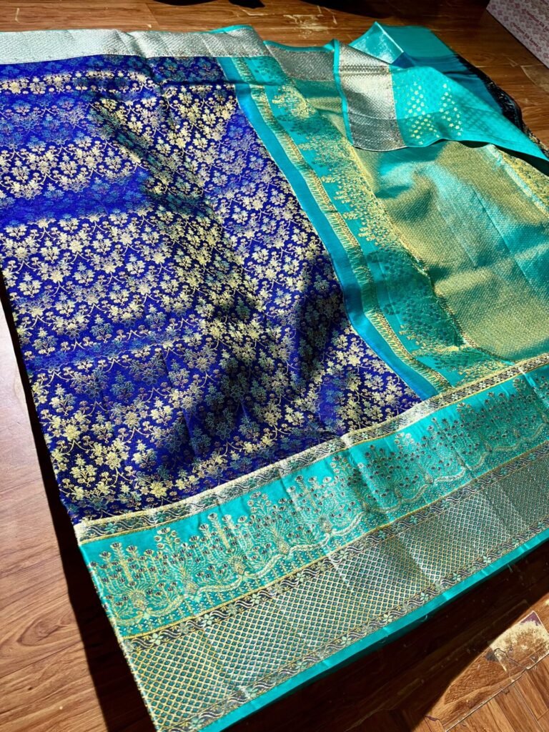 Pretty collection pure kanchipuram resham warp exclusive meenakari designs 