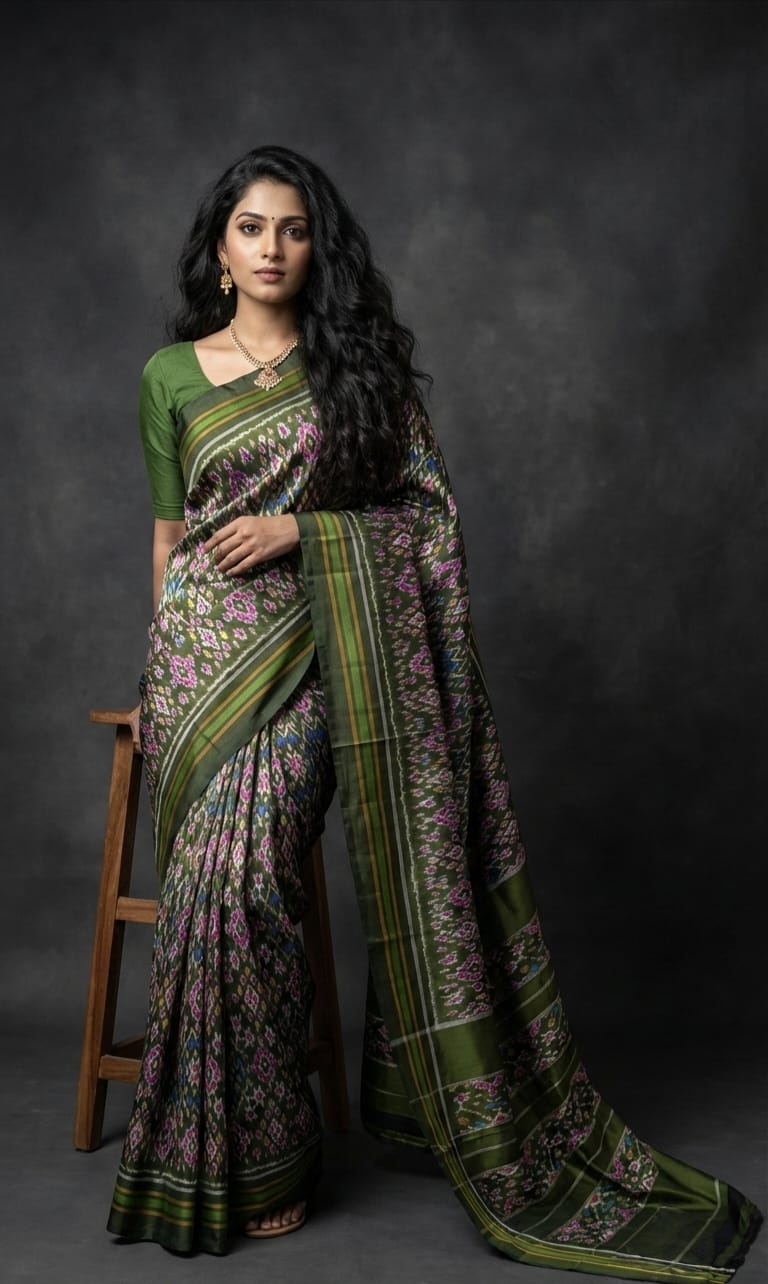 Simple Ikkat silk sarees 6 Simple Ikkat silk sarees - Image 6