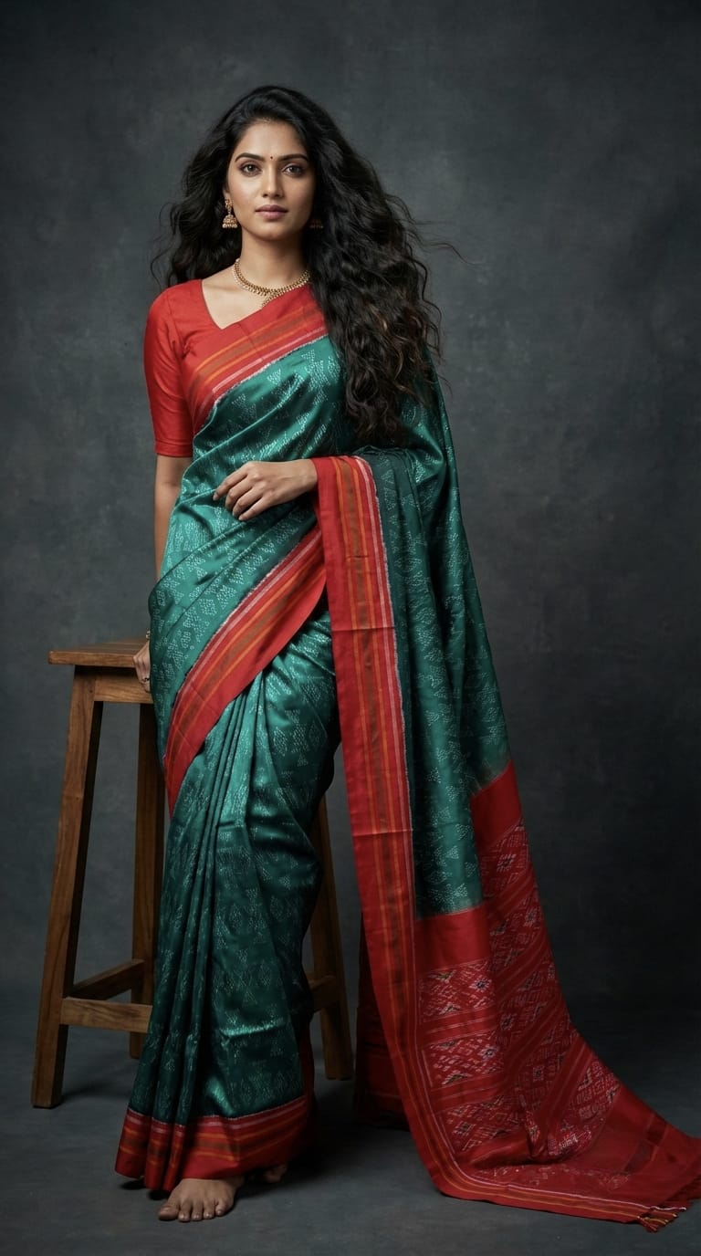 Simple Ikkat silk sarees 1 Simple Ikkat silk sarees