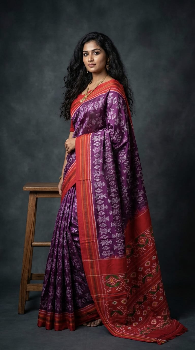 Simple Ikkat silk sarees 3 Simple Ikkat silk sarees
