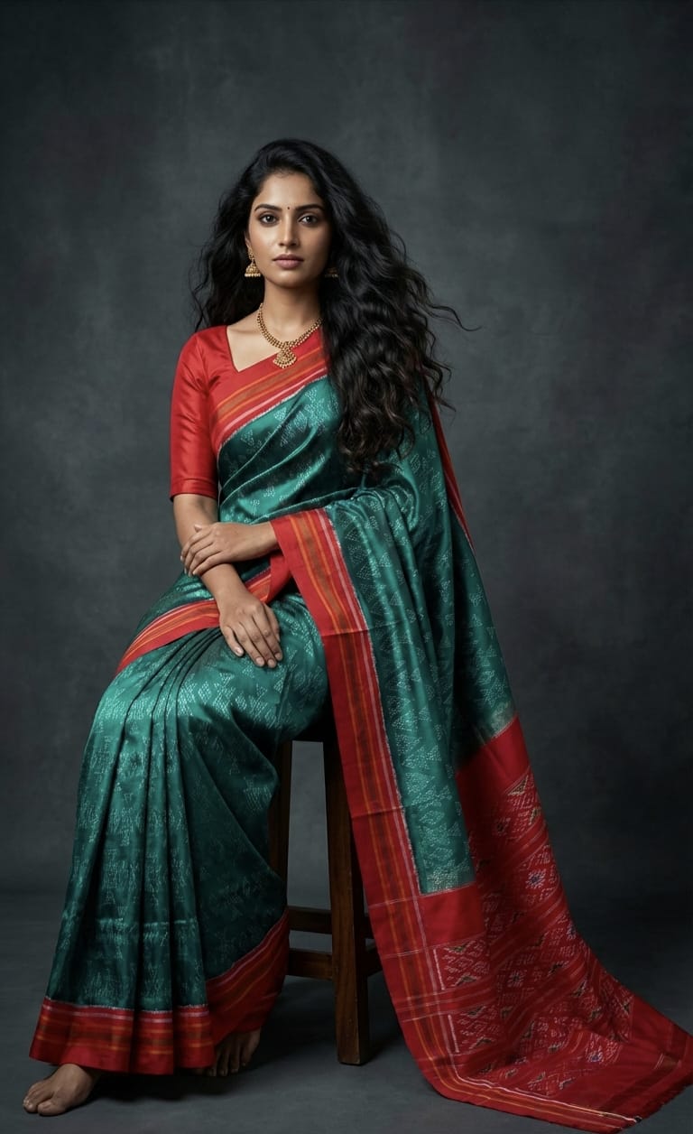 Simple Ikkat silk sarees 2 Simple Ikkat silk sarees - Image 2