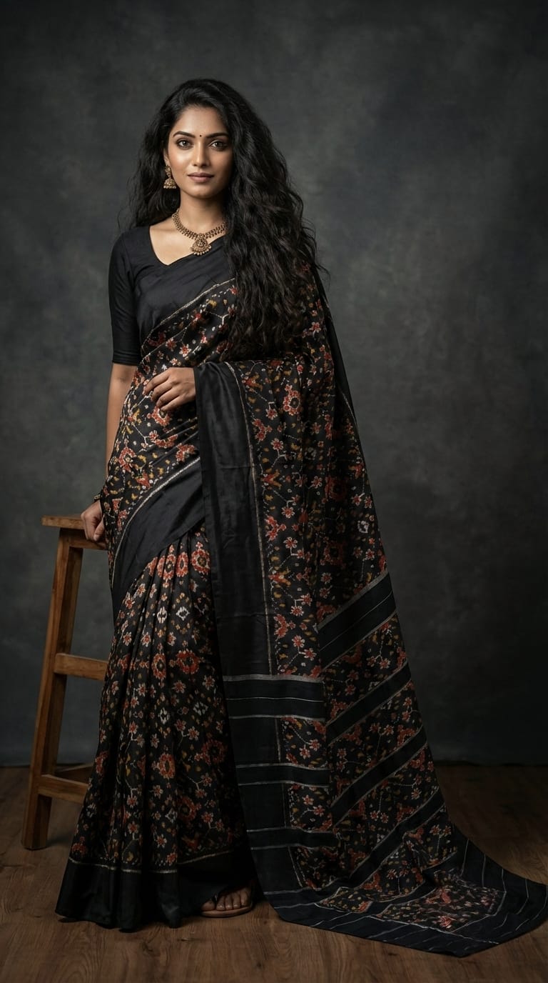 Simple Ikkat silk sarees 9 Simple Ikkat silk sarees