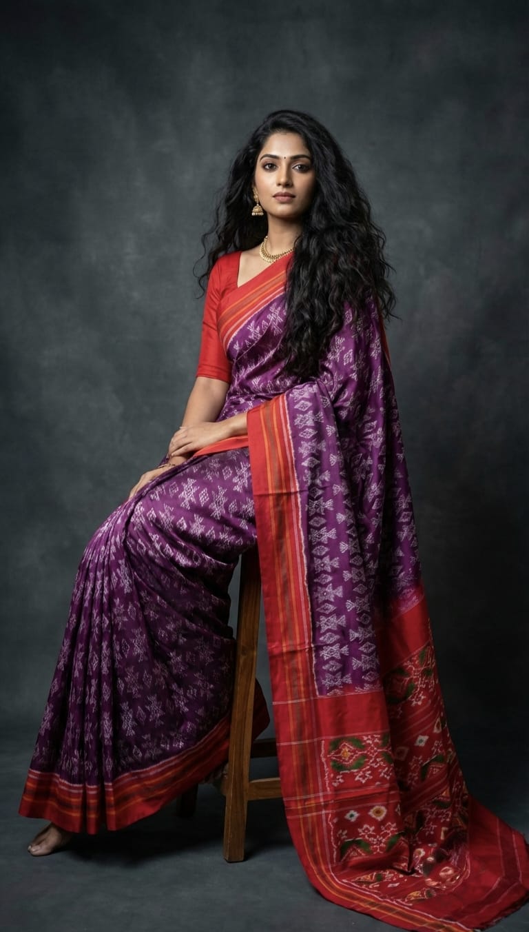 Simple Ikkat silk sarees 4 Simple Ikkat silk sarees - Image 4