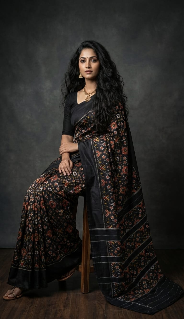 Simple Ikkat silk sarees 10 Simple Ikkat silk sarees - Image 10