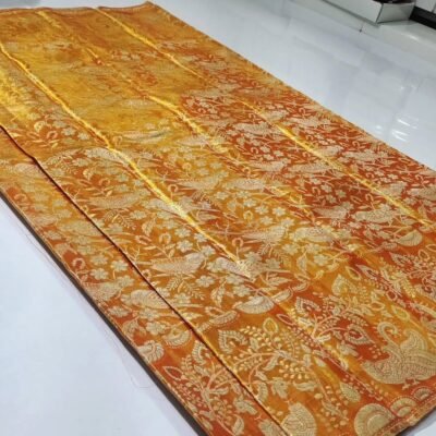 New arrival pure kanchipattu tissue edge to edge 2D meenakari designs