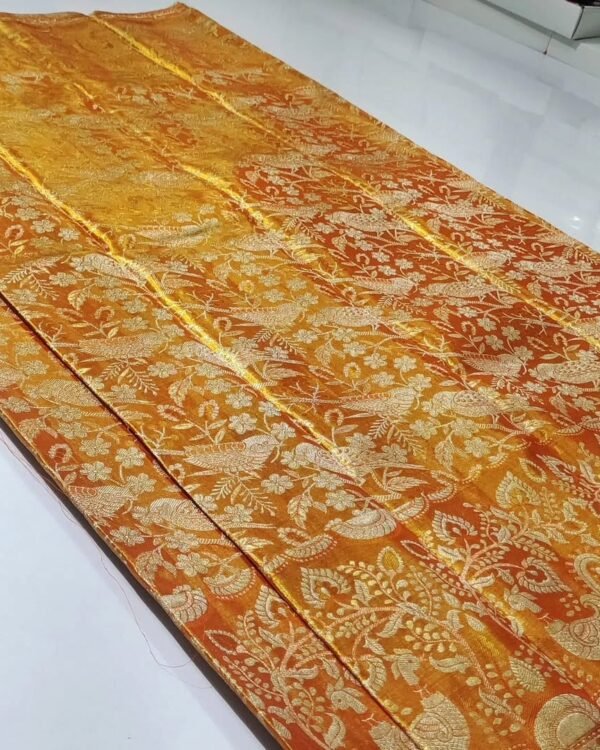 New arrival pure kanchipattu tissue edge to edge 2D meenakari designs