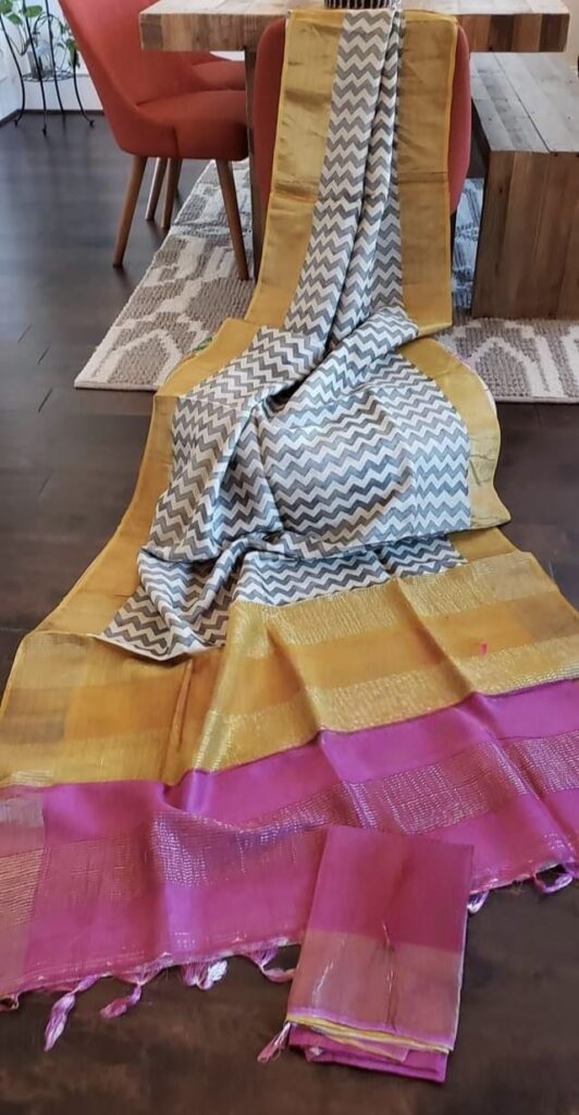 No.1 Raw Elegance of Tussar Pure Silk Sarees