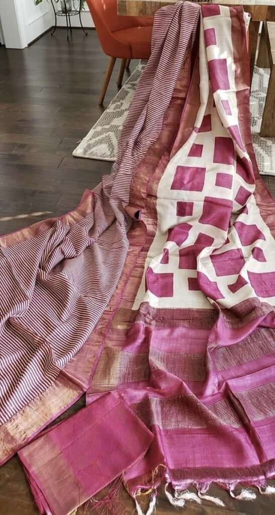 No.1 Raw Elegance of Tussar Pure Silk Sarees