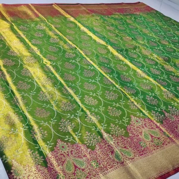 New arrivals pure kanchipuram tissue meena floral brocade designs