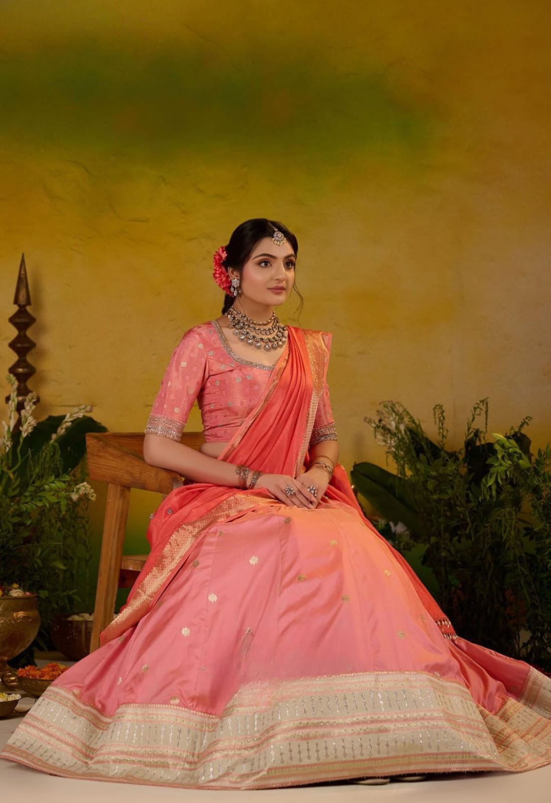 Soft Silk Half Saree Pastel Pink Lehenga 7 Soft Silk Half Saree Pastel Pink Lehenga - Image 7