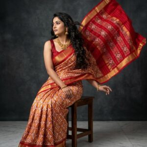 Ikkat pure silk saree