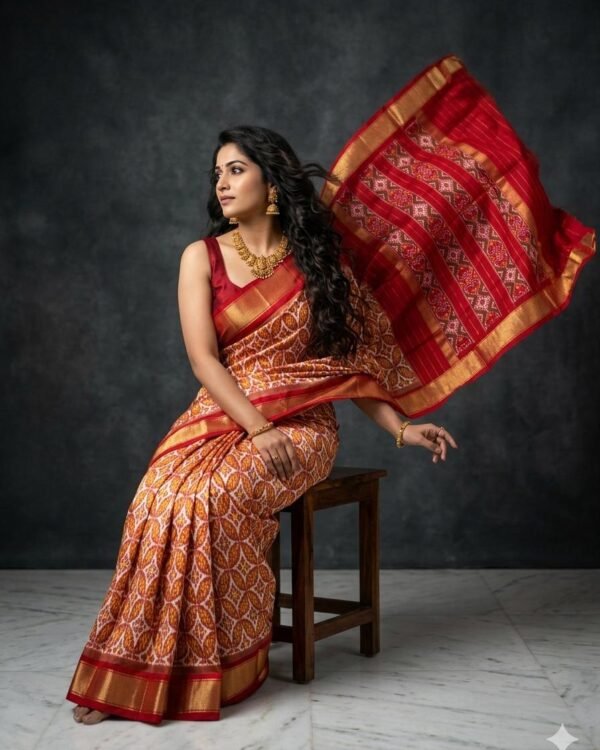 Ikkat pure silk saree