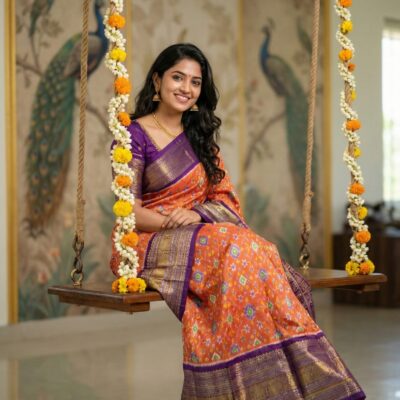 Special ikkat designer kanchi border silk sarees