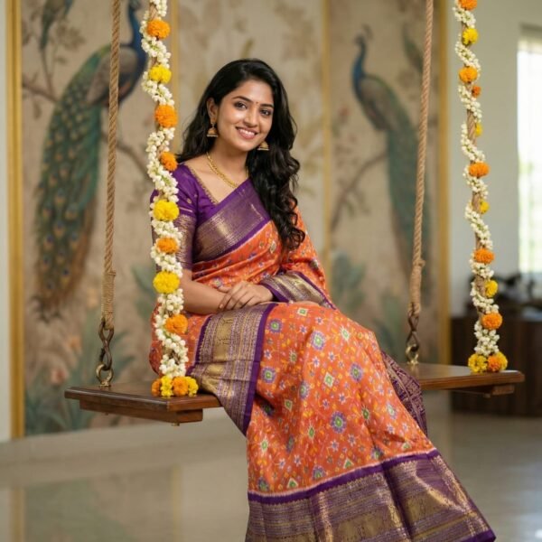 Special ikkat designer kanchi border silk sarees