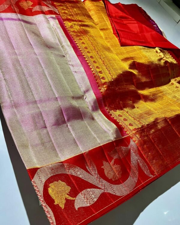 Pure kanchipattu resham warp meenakari brocade designs