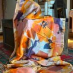 Zari border pure handloom tussar saree with free hand painted saree4