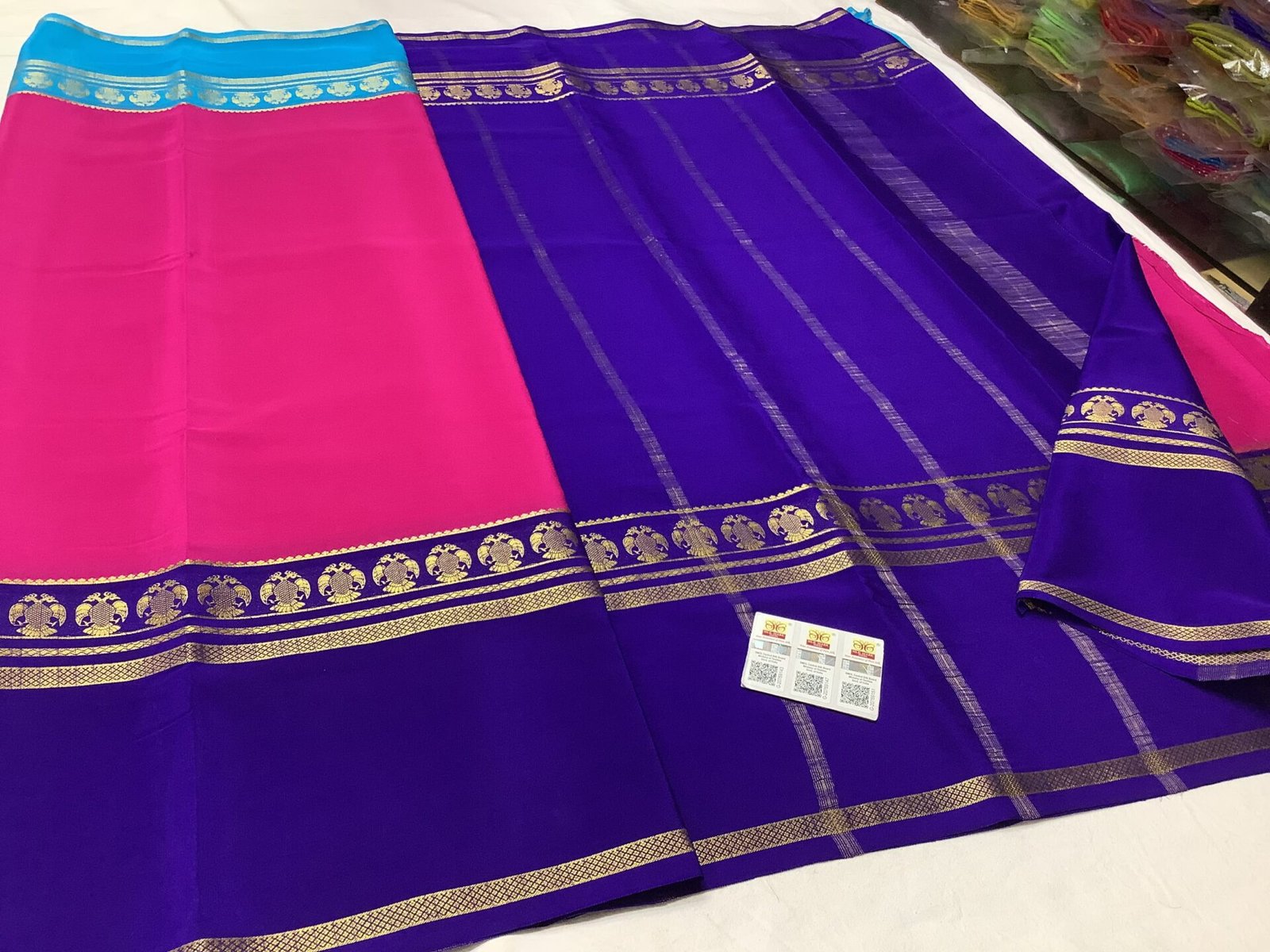3D Pure crepe Mysore silk sarees 8 3D Pure crepe Mysore silk sarees - Image 8